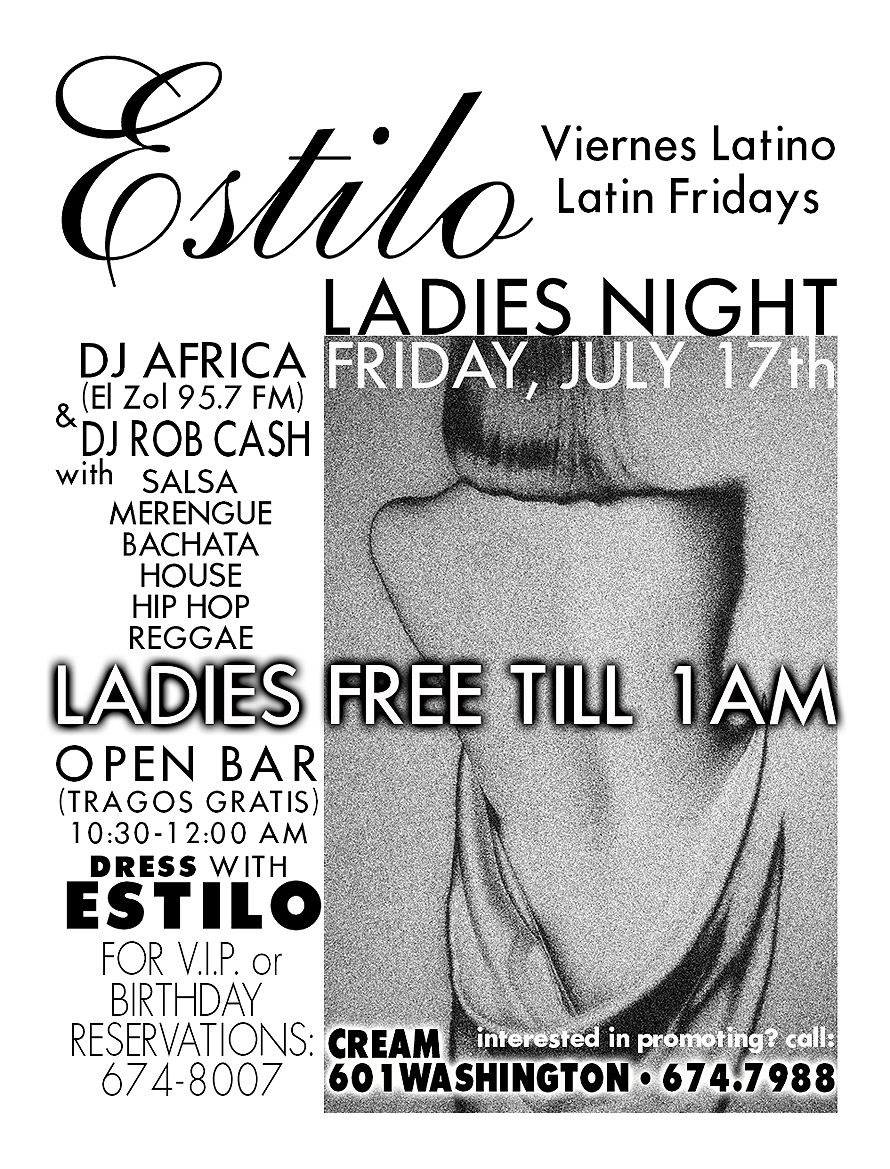 Estilo Viernes Latino Ladies Night at Club Cream