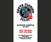 South Florida Boxing Business Cards - South Florida Boxing Graphic Designs