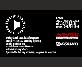 Sound Barrier Productions Business Card - tagged with speaker