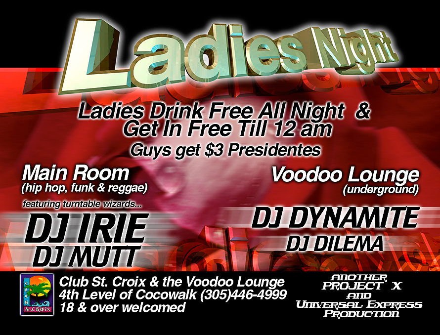 Ladies Night at Club St. Croix and The Voodoo Lounge