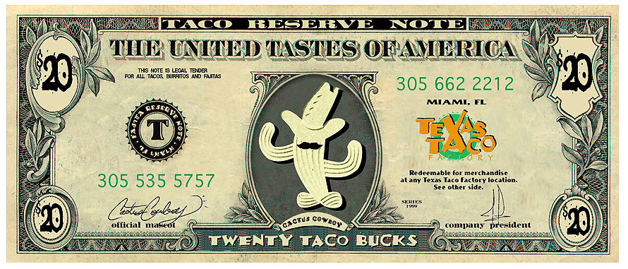 Texas Taco Factory 20 Taco Bucks