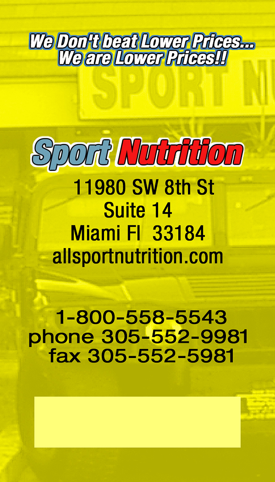 Sport Nutrition Business Cards