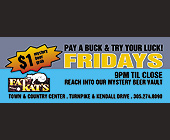 Drink Mystery Beer Fridays at Fat Kats in Kendall - Fat Kats Pool Hall Graphic Designs
