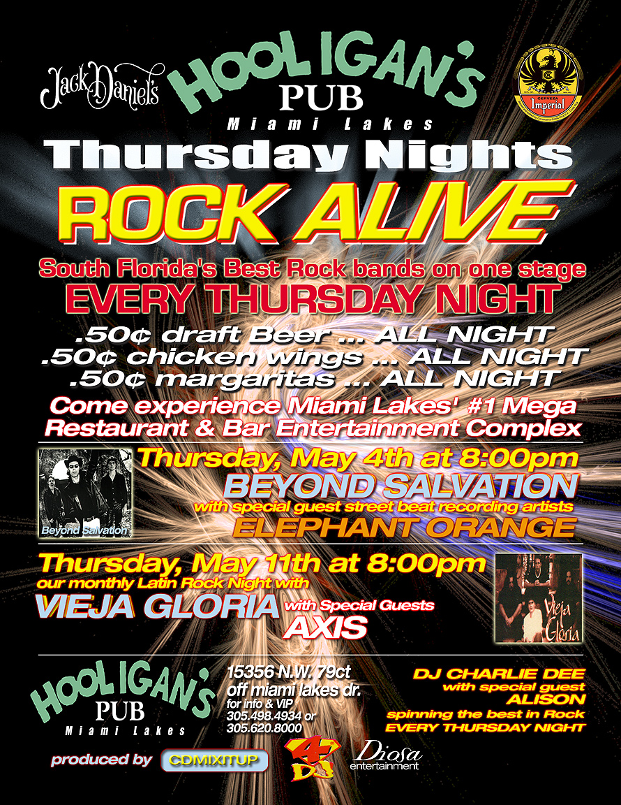 Rock Alive at Hooligan's Pub in Miami Lakes