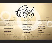 Weekend Schedule at Club 609 - 2500x1750 graphic design