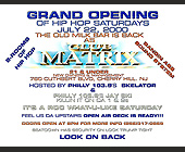 Hip Hop Saturdays at Club Matrix - Club Matrix Graphic Designs
