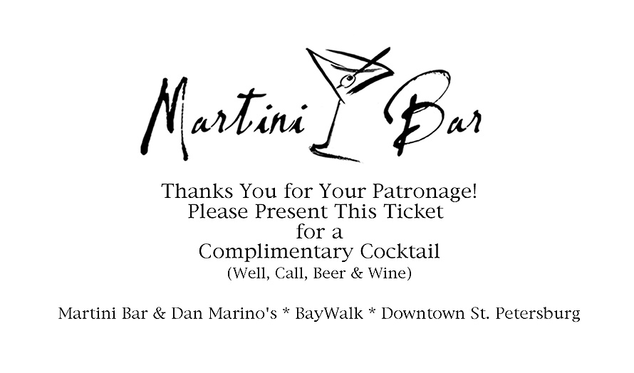 Martini Bar Complimentary Cocktail
