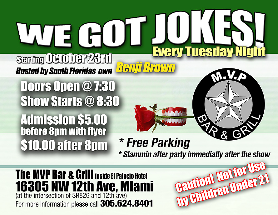 We Got Jokes Every Tuesday Night at MVP Bar and Grill