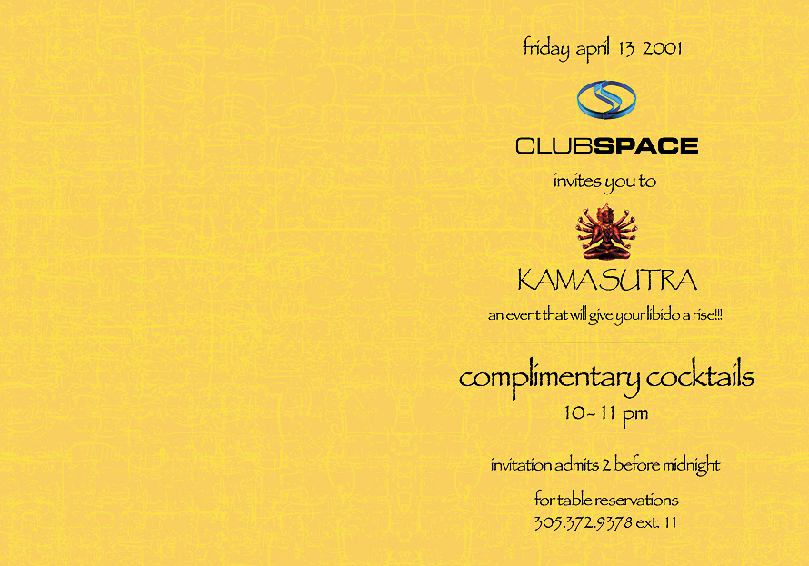 Kamasutra Fridays at Club Space