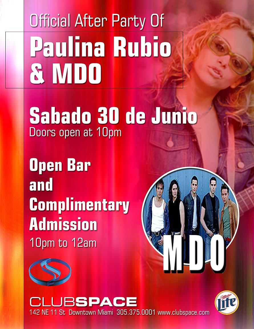 Paulina Rubio Official After Party at Club Space