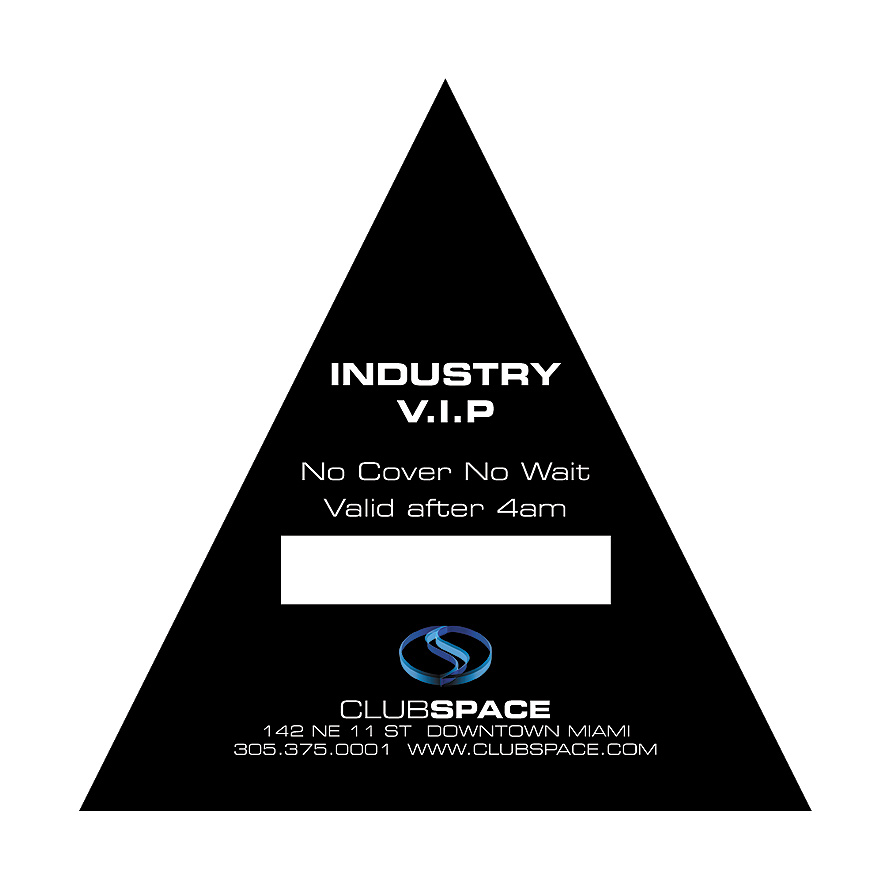 Club Space After Hours Industry VIP Pass