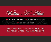 Walkin N Klass Shoes and Tuxedos - Business Cards