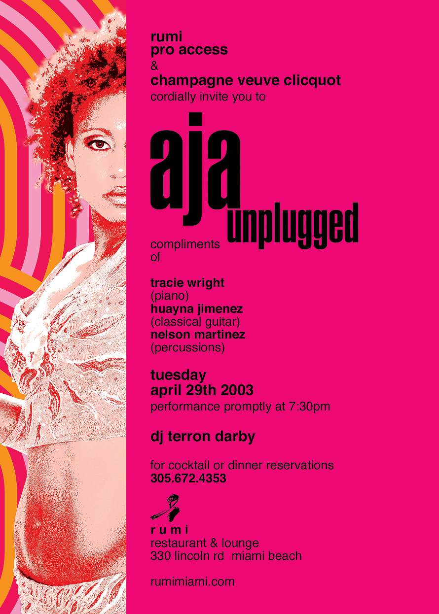 Aja Unplugged at Rumi Restaurant and Lounge