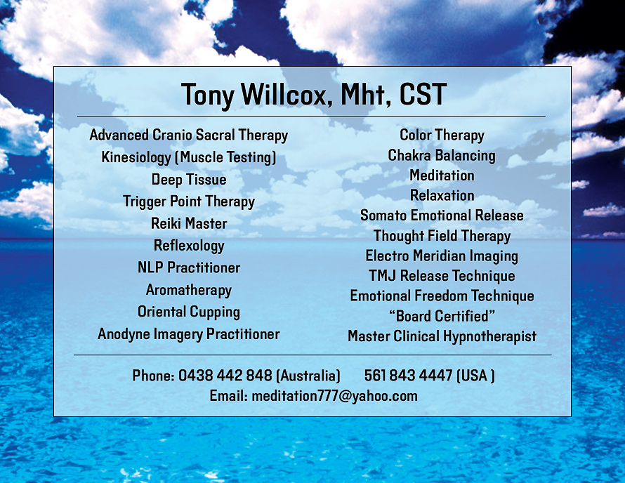 Tony Willcox CST Advanced Cranio Sacral Therapy