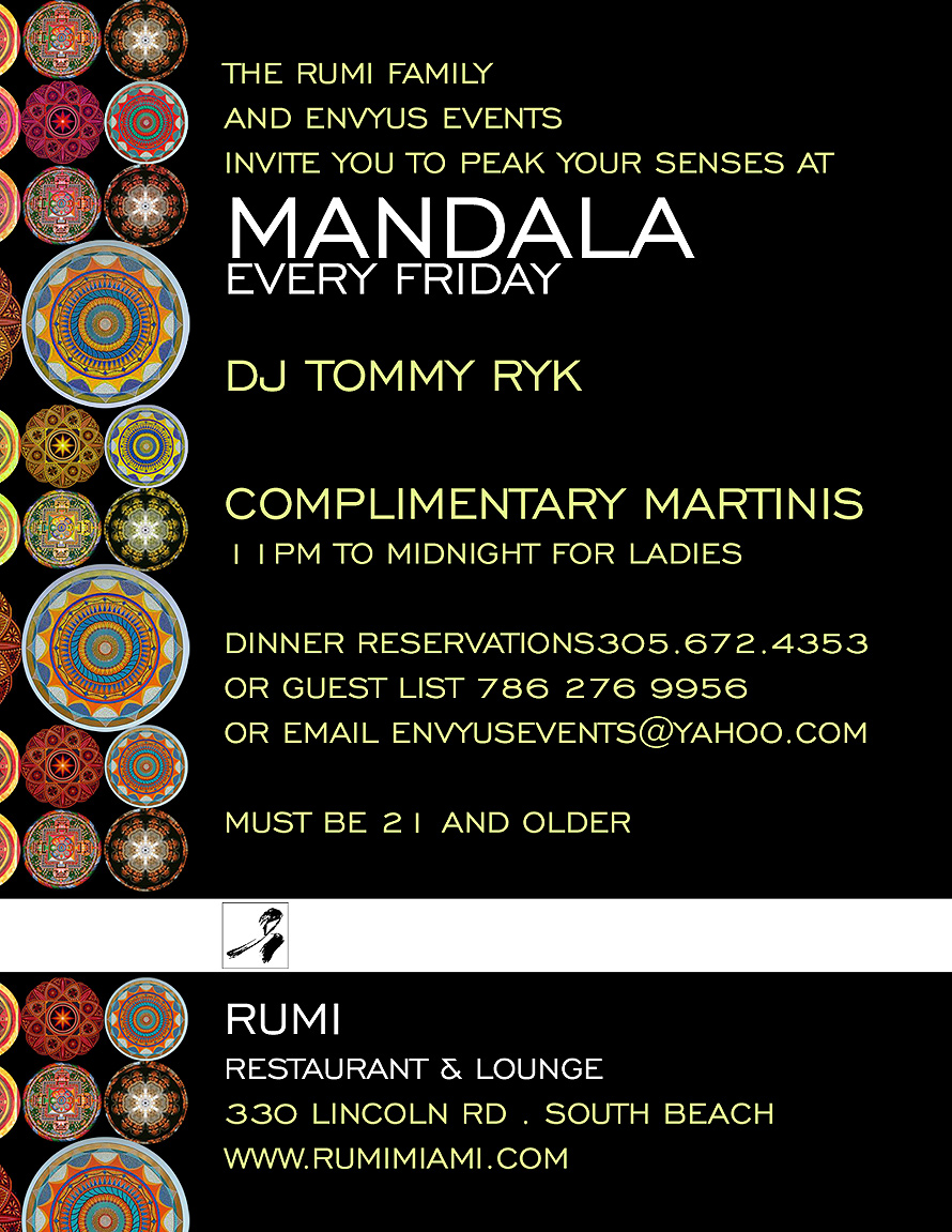 Mandala Fridays at Rumi 