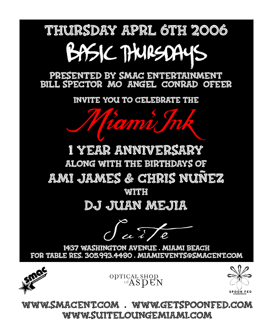 SMAC Basic Thursdays Miami Ink
