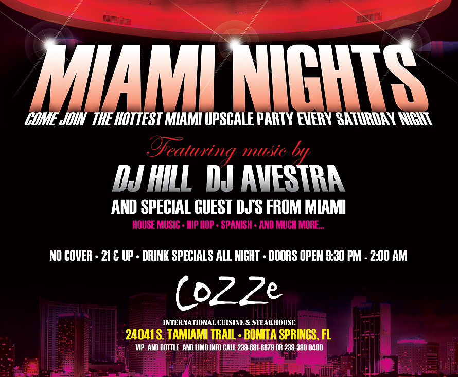 Miami Nights Cozze International Cuisine and Steakhouse