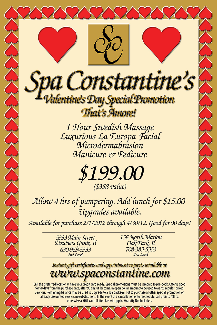 Spa Constantine's Valentines Day Promotion